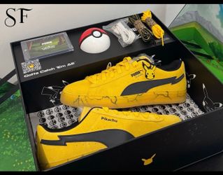 PUMA x Pokémon Pikachu Yellow/Black Low Top Lace-Up Men’s Sneaker New w/ Box