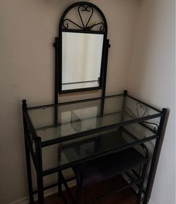 Glass vintage make up desk