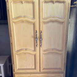 French Armoire yellow vintage Closet OBO
