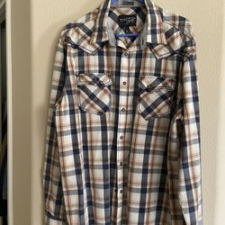 Men’s Western Plaid Shirt - Size L