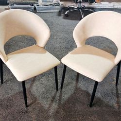 Modern Leather Dining Chair Set (Set of 2)
