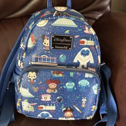 Disney Parks Loungefly Icons Chibi Characters & Attractions Mini Backpack (R9)