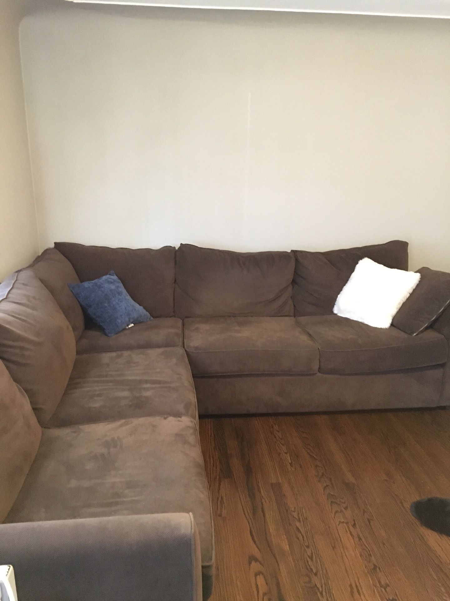 Sectional Couch Chocolate Brown