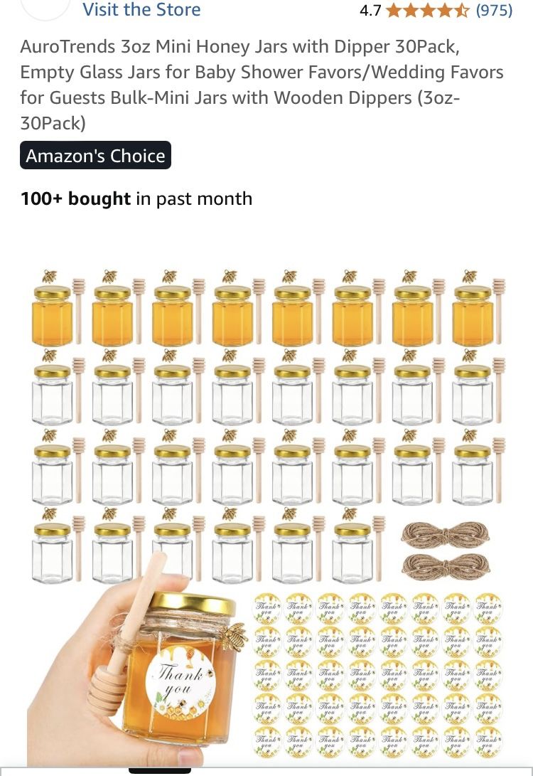 Occasion Favors Honey Jars And Meant To Bee Stickers 
