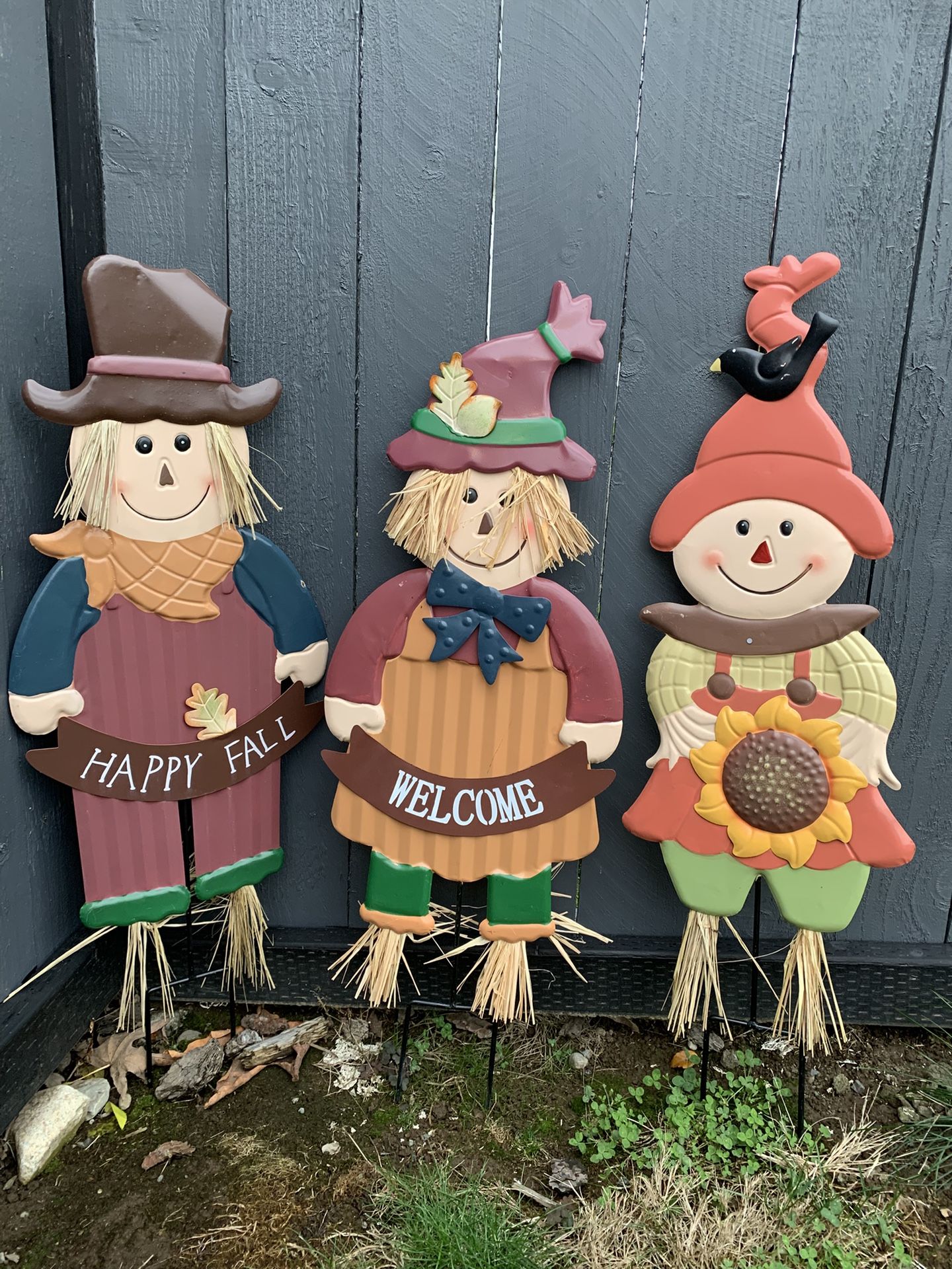Set Of Fall Scarecrow Yard Decorations