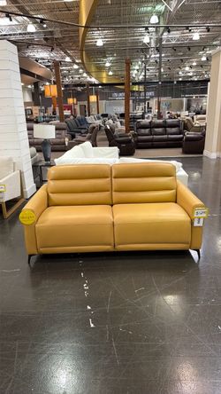 Butterscotch Leather Sleeper Sofa