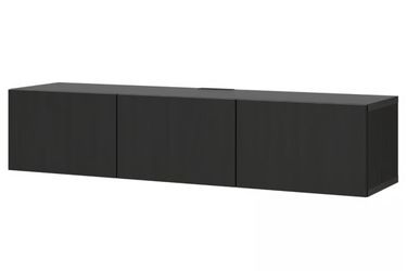 IKEA BESTÅ TV Stand with Doors — Black-Brown