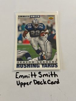 Emmitt Smith Dallas Cowboys Hall of Fame RB Upper Deck Card.