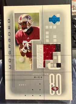 2001 UD Jerry Rice Game Worn Jersey Patch #JR San Francisco 49ers
