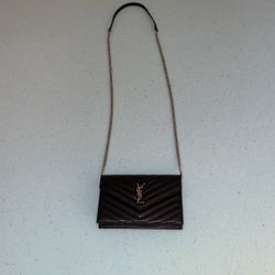 Yves Saint Laurent | YSL | Cassandre Chain matelassé textured-leather wallet