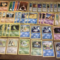 51 Vintage Pokémon Wizard of The Coast WOTC Base set Unlimited card Lot 36 Pokémon Cards with Bulbasaur Ivysaur Squirtle Wartortle porygon raticate Ha