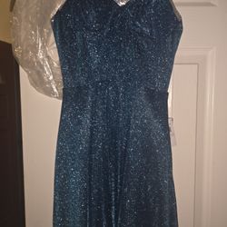 Morgan And Co Torquise Dress Size 0, Brand New With Tags 