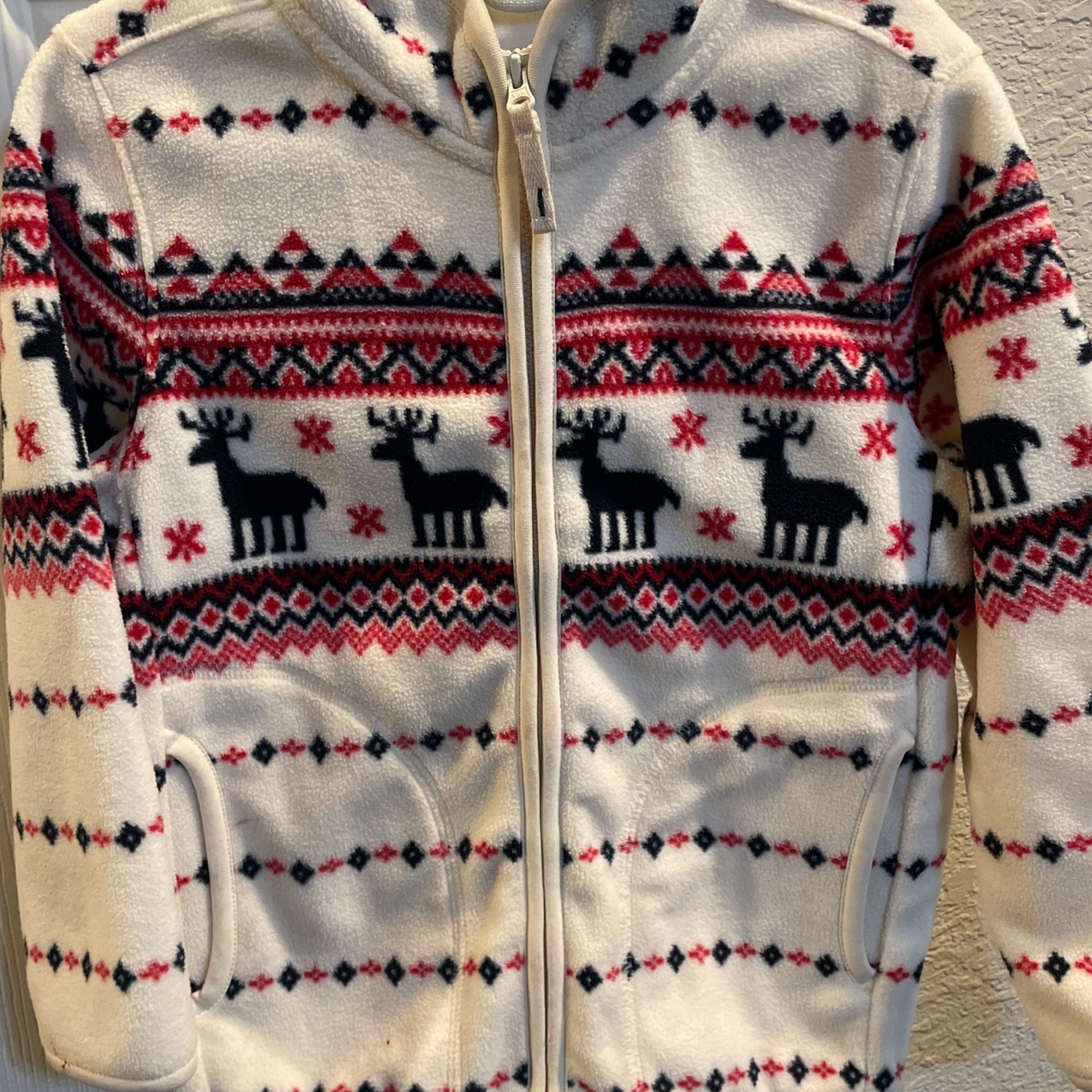 Little Kids Fleece Christmas Winter Jacket, Size 4.