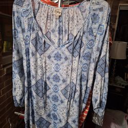 Long Sleeve Como Vintage Blouse Size Large