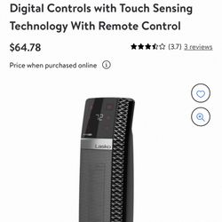 Lasko Heater 3 Speed With Remote Control 