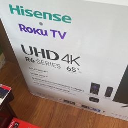 Roku Tv Hisense 65” Smart Tv 4K New 