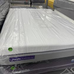 QUEEN SIZE PURPLE PREMIER .4 MATTRESS & BOX SPRING BED SET