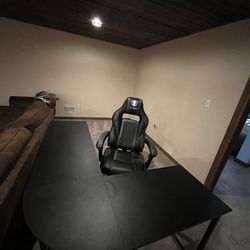 L-Shaped Desk And Killabee Gaming Chair 
