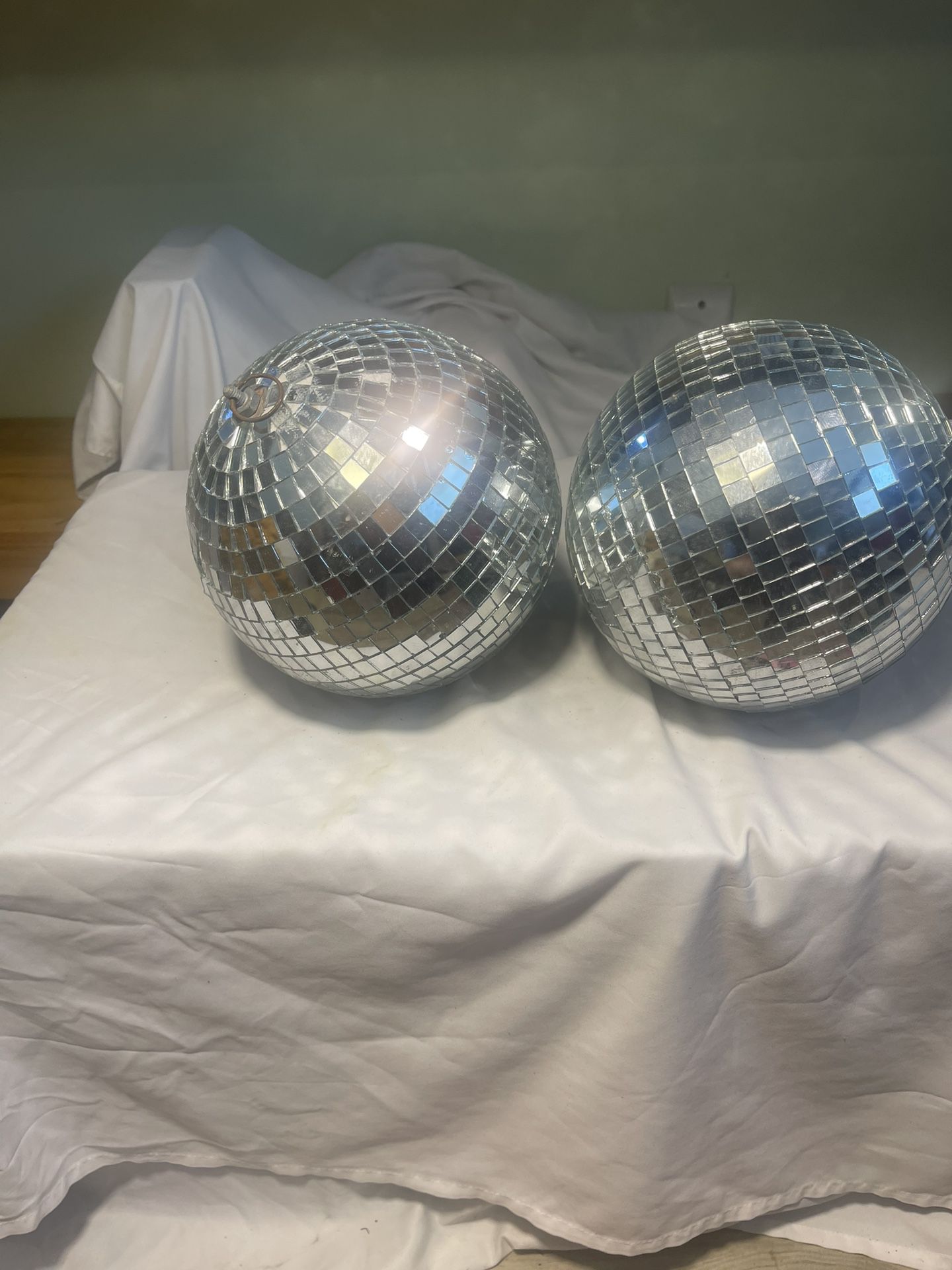 Two Vintage Shiny Disco Balls 