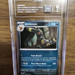 Pokemon Graded Slab TAG 9 Umbreon #59 (2025) Scarlet & Violet  Prismatic Evolutions Promo Cosmos Holo