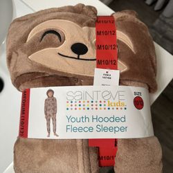 Kids New Sloth Hooded Sleeper Size 10-12