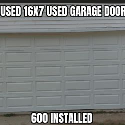 16x7 Used Cedar Solid Wood Garage Door