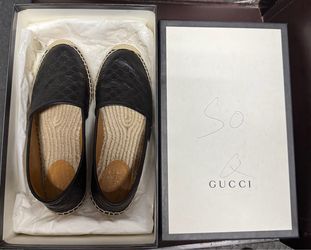 Gucci Black Quilted Espadrille Flats. Size 36.5.