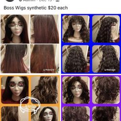 Wigs, Weave, $20 on most, new-good condition