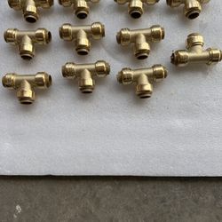 1/2 Inch Tee, Push Pex Fittings 1/2 Inch, 1/2" T Fittings, No Lead Brass Push-to-Connect Plumbing Tee Connector for PEX Pipe, Copper, CPVC,