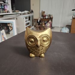 Beautiful Metal Gold Finished Owl Figurine By World Market 4.25"H X 4"W