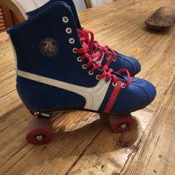 VERY NICE VINTAGE FIREBALL ROLLER DERBY ROLLER SKATES 1970S GREAT CONDITION BARLEY USED SIZE 8