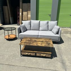 Sofa Couch Sectional Futon Grey New in Box 