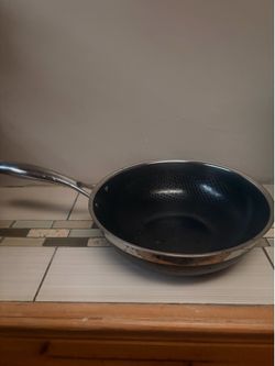 HexClad hybrid wok 12’ stainless steel