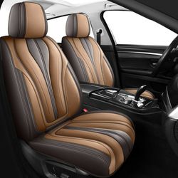 Brown Full Coverage Car Seat Cover Leather