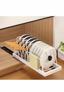 NEW Adjustable Pan & Pot Lid Organizer Rack