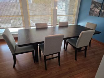 Ashley Furniture Dining Table & 6 Upholstered Chairs