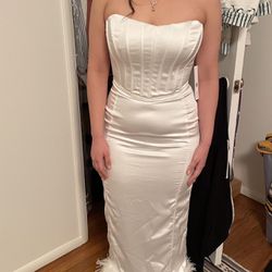 White Evening Dress With Tags