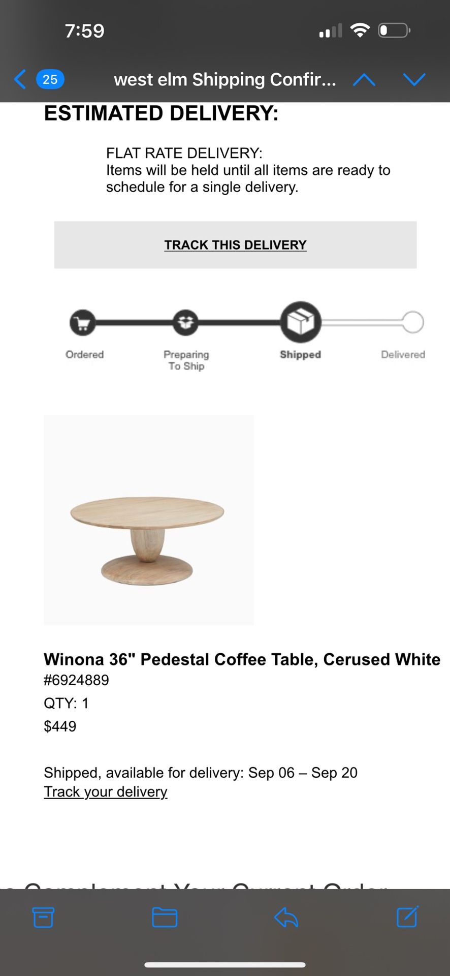 West Elm Coffee Table