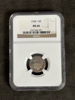 1958 Roosevelt Silver Dime, NGC MS-66 -- LOW COST SILVER COIN! — SHIPPING AVAILABLE!
