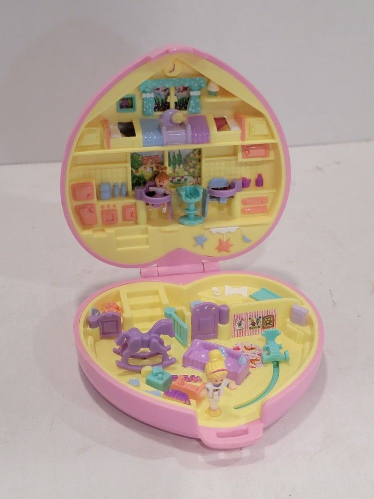 Vintage Polly Pocket 1994 Perfect Playroom Bluebird - 1 Baby Doll, 1 Polly Doll