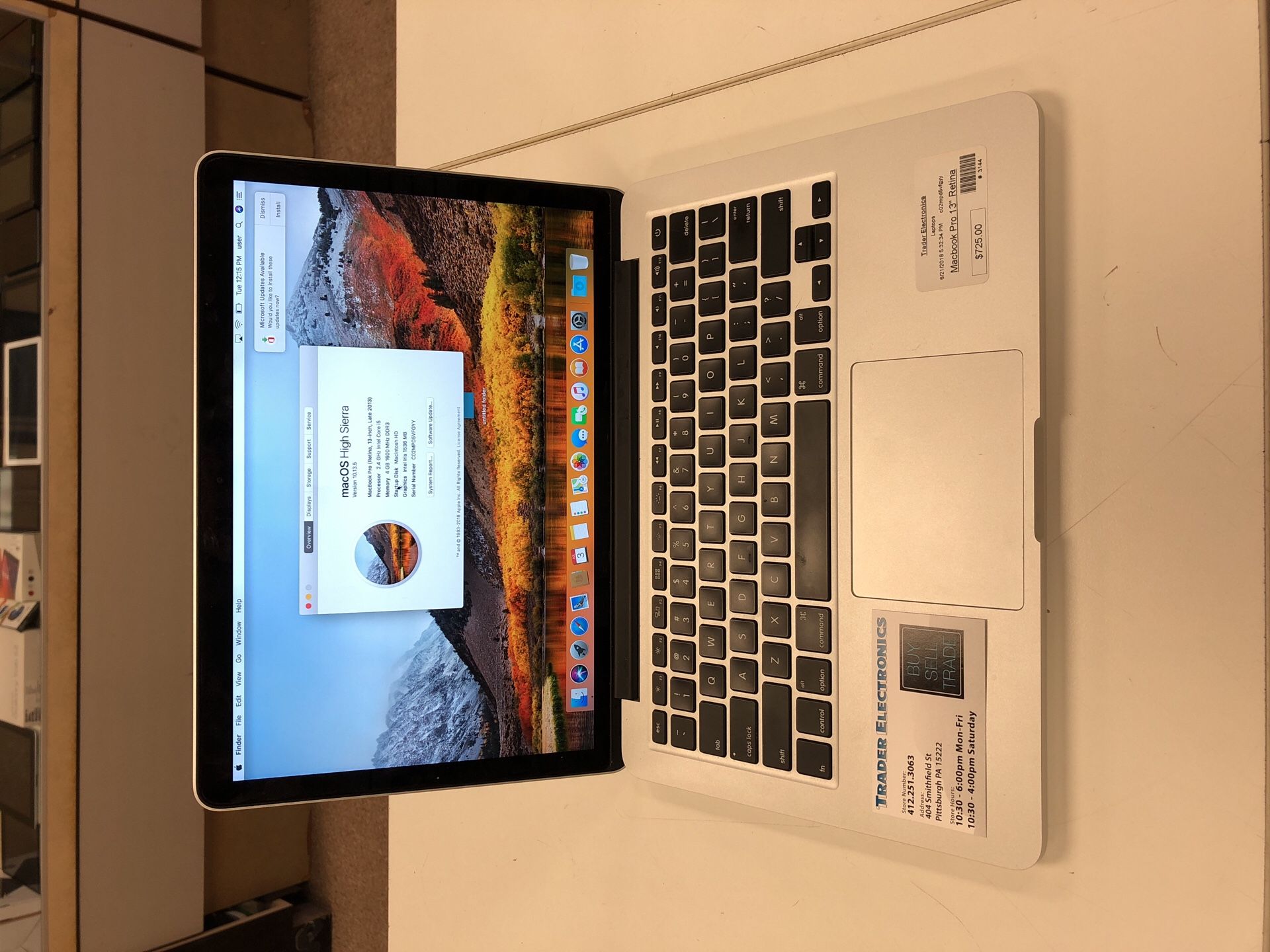 MacBook Pro 13-inch Retina display (late 2013)