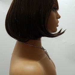 Short Brown Dark Straight Wig