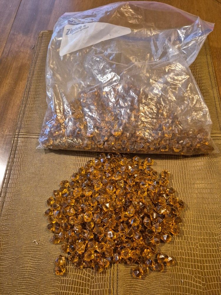 Large bag of gold colored jewelry beads