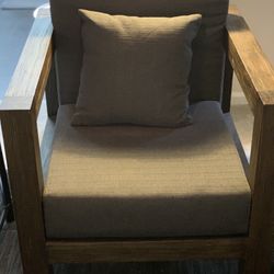 New Wood Chair - With dark gray Cushion