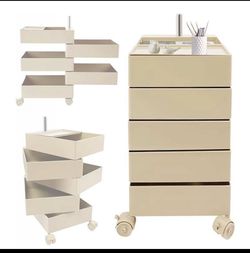 🆕 Brand New in Box – 360° Rotating 5-Tier Storage Cart