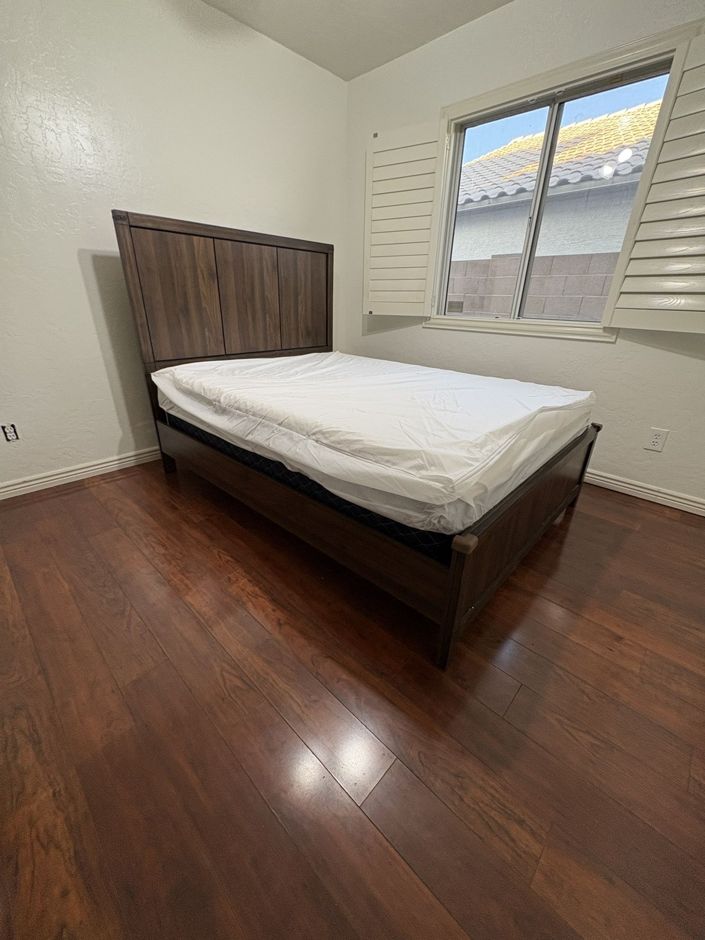 Full Size Bed Frame + Box Spring + Mattress