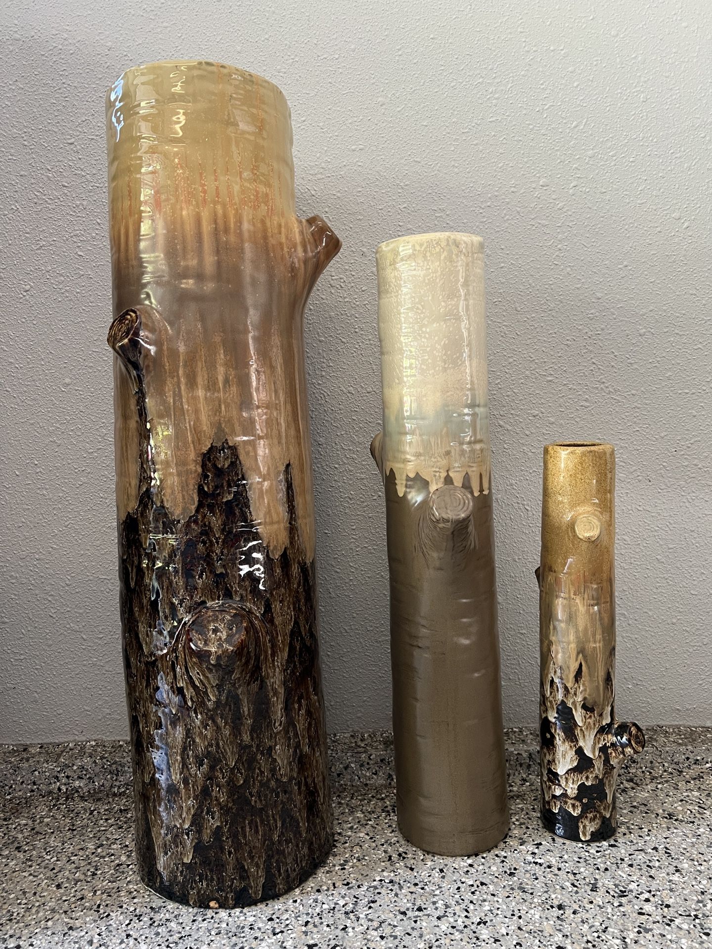 Three Ceramic Planters Display Stands