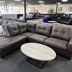 Brown Leather Sectional By Ashley Signature. Can Order It In Black Or Opposite Side. Delivered Available 
