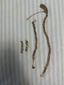 BaubleBar set earrings chain and bracelet