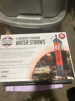 New 5 pack survival water straws